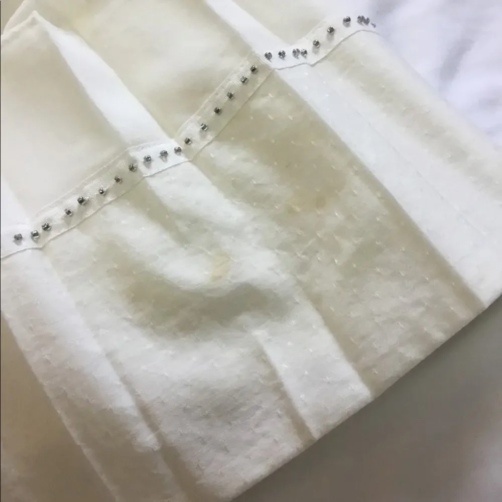 Banana Public White & Black Pleated Midi Skirt
